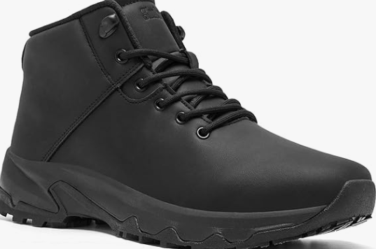 Men Slip Resistant Shoes Waterproof Food Service Chef Kitchen Restaurant Working Boots Casual Leather Ankle Boot Outdoor Walking Booties