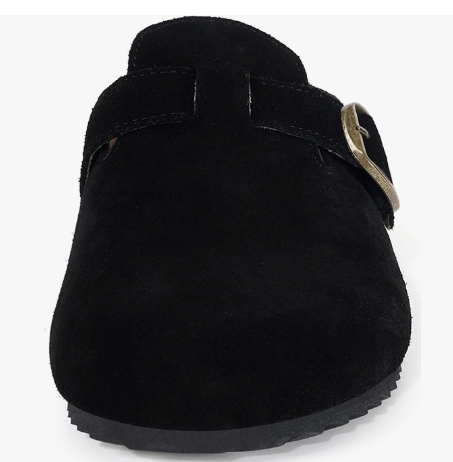 Womens Suede Clogs Mens Genuine Leather Mules Cork Footbed Sandals with Arch Suppor