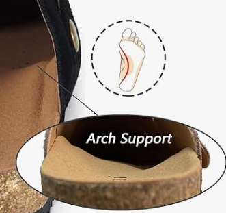 Womens Suede Clogs Mens Genuine Leather Mules Cork Footbed Sandals with Arch Suppor