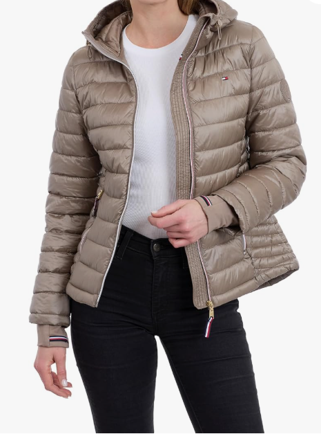 Women's Puffer Jacket, Lightweight Packable Jacket With Hood & Bag